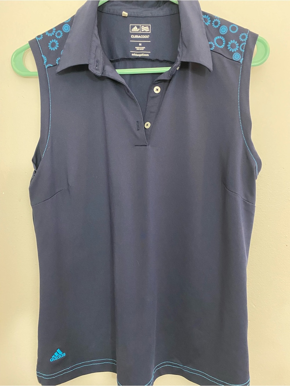 adidas Women’s Navy climacool Sleeveless Polo Top